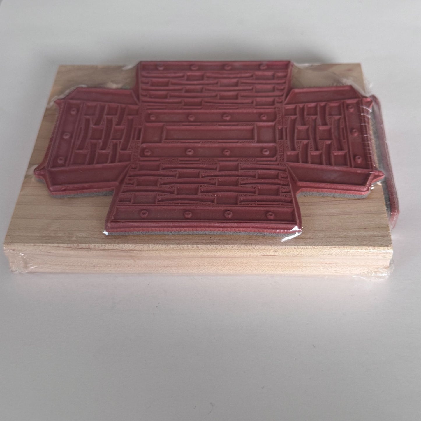 Longaberger Basket Maker Rubber Stamp Template Large 3D Wood Mounted Weave Craft Box Paper