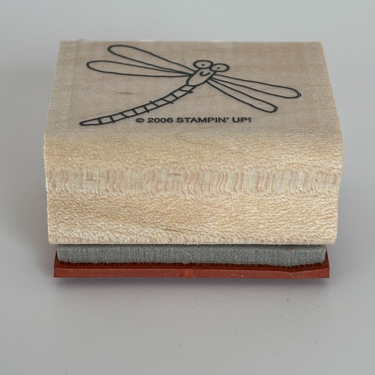 Stampin Up Wood Rubber Stamp Smiling Dragonfly Smile Garden Nature Card Making