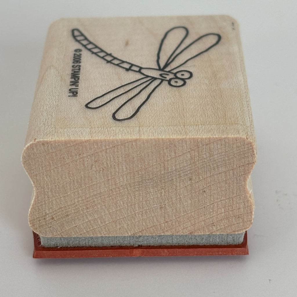 Stampin Up Wood Rubber Stamp Smiling Dragonfly Smile Garden Nature Card Making