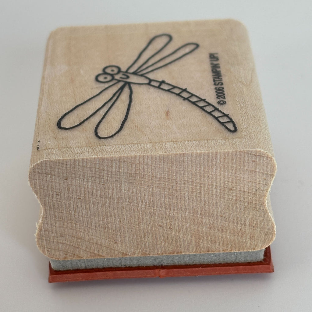 Stampin Up Wood Rubber Stamp Smiling Dragonfly Smile Garden Nature Card Making