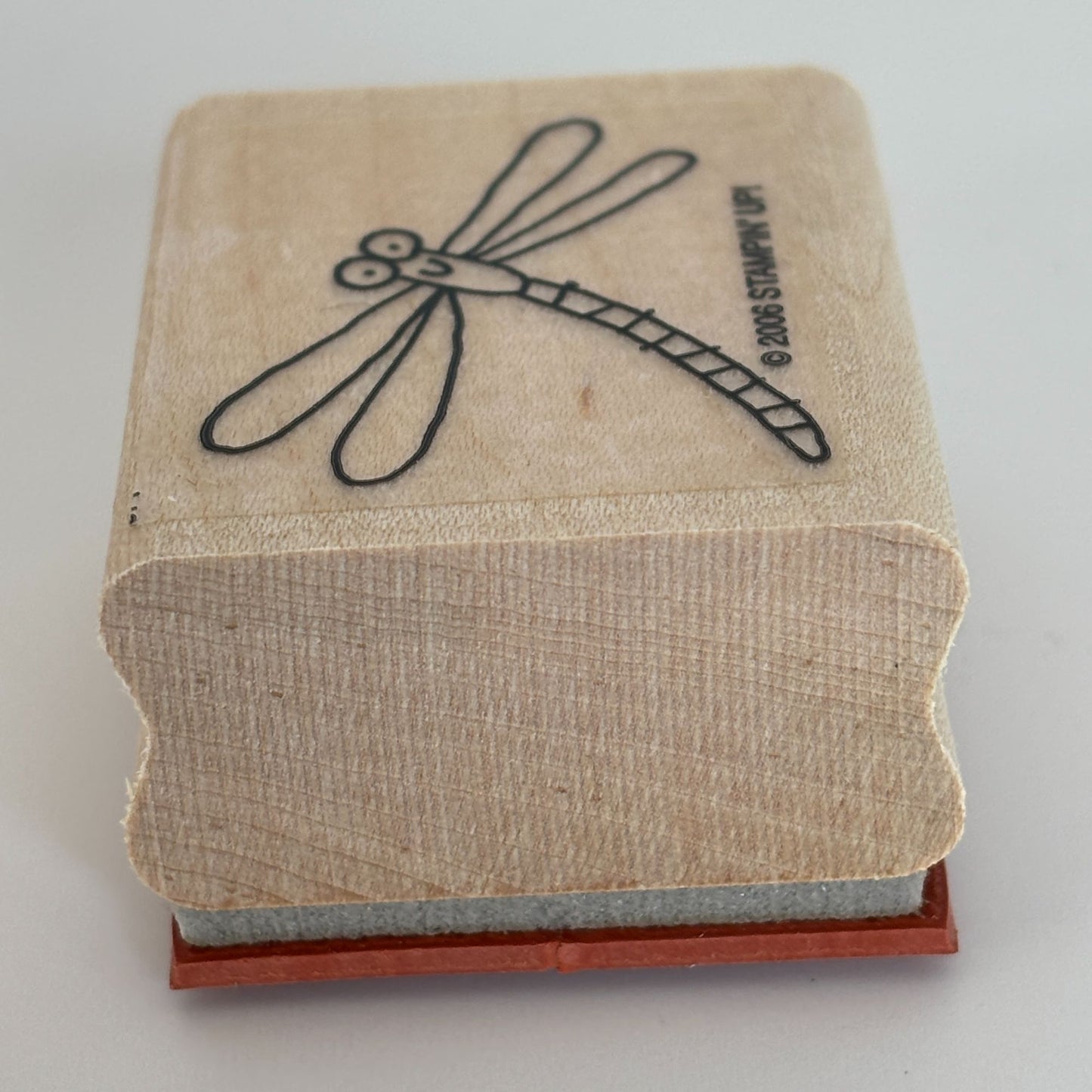 Stampin Up Wood Rubber Stamp Smiling Dragonfly Smile Garden Nature Card Making