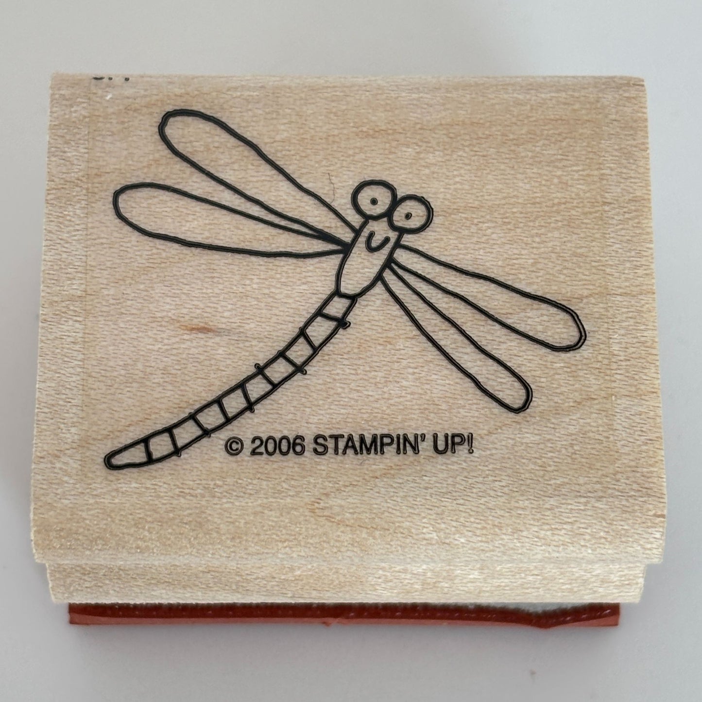Stampin Up Wood Rubber Stamp Smiling Dragonfly Smile Garden Nature Card Making