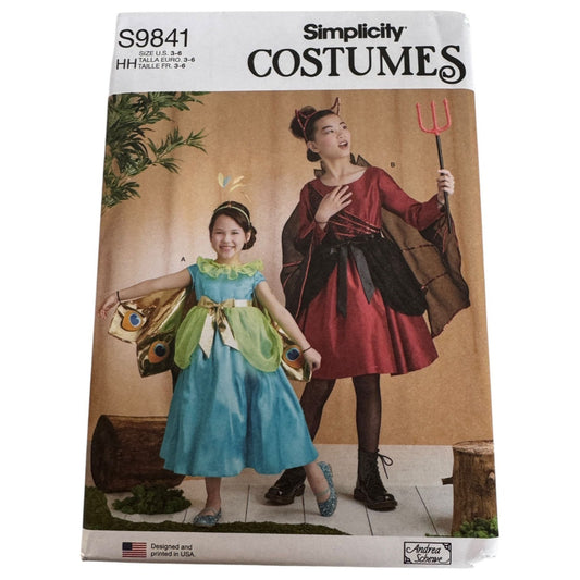 Simplicity Sewing Pattern S9841 Girls Peacock Halloween Costume Animal Sizes 3-6