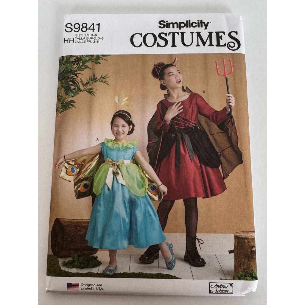 Simplicity Sewing Pattern S9841 Girls Peacock Halloween Costume Animal Sizes 3-6