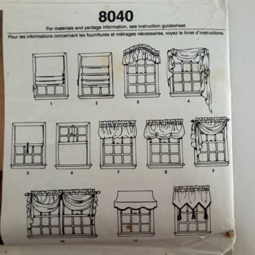Simplicity Sewing Pattern 8040: Window Treatments