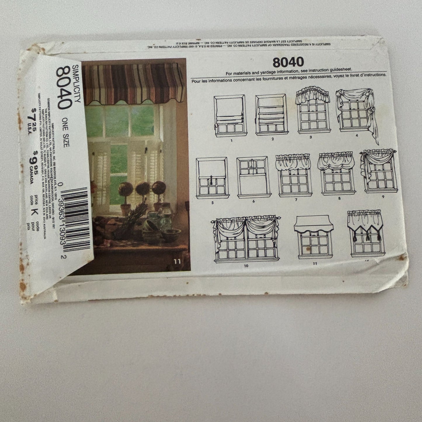 Simplicity Sewing Pattern 8040: Window Treatments