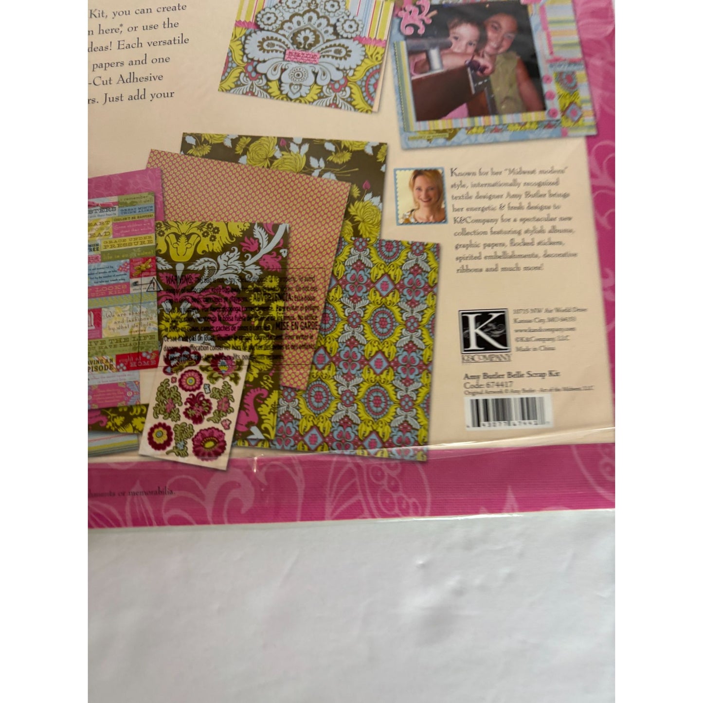 Amy Butler Scrap Kit by K&Company Scrapbooking Paper Sticker Layouts Card Making