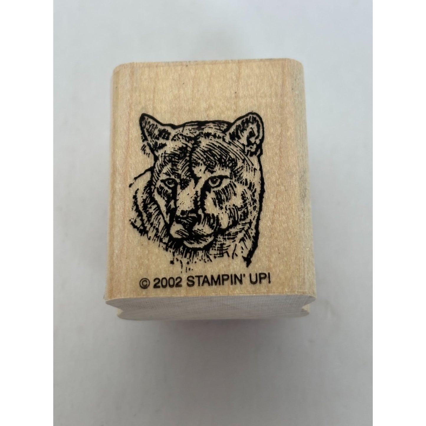 Stampin Up Rubber Stamp Cougar Mountain Lion Animal Head Nature Outdoors Big Cat
