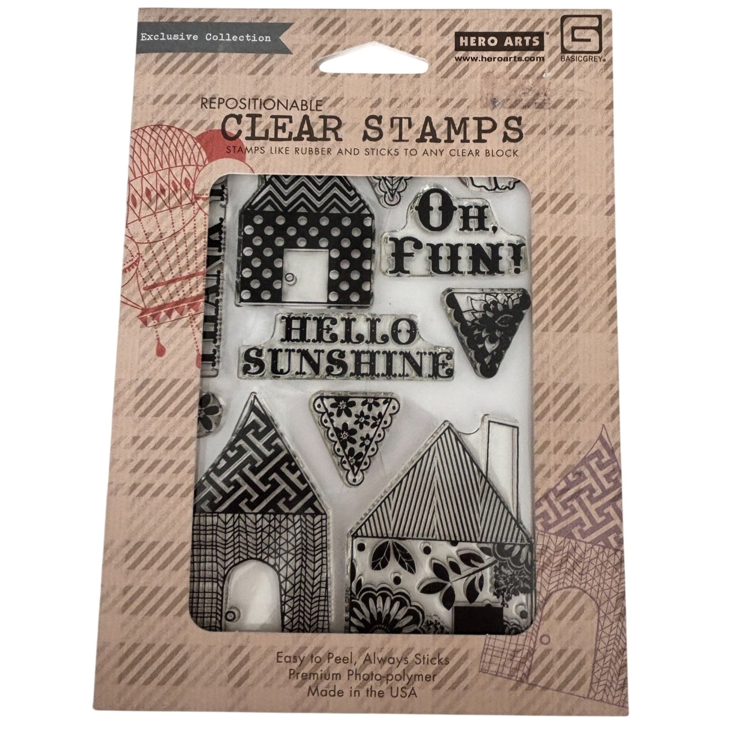Hero Arts Clear Stamps Homey Patterns Set House Real Estate Exclusive Collection Cardmaking Scrapbooking