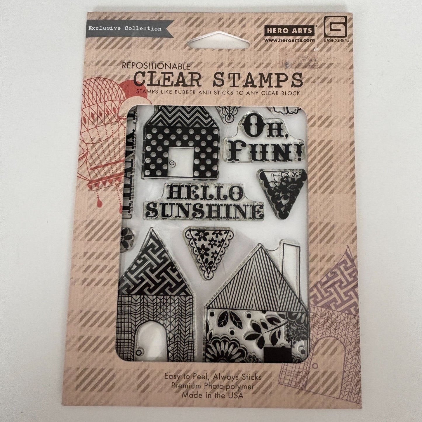 Hero Arts Clear Stamps Homey Patterns Set House Real Estate Exclusive Collection Cardmaking Scrapbooking