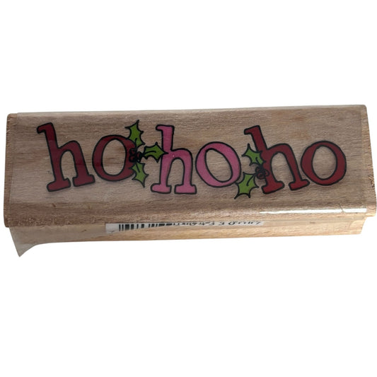 Studio G Rubber Stamp Ho Ho Ho Santa Greeting Holiday Christmas Card Making Word
