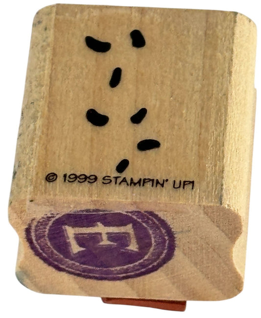Stampin Up Rubber Stamp Garden Seeds Dots Confetti Background Card Making Wooden