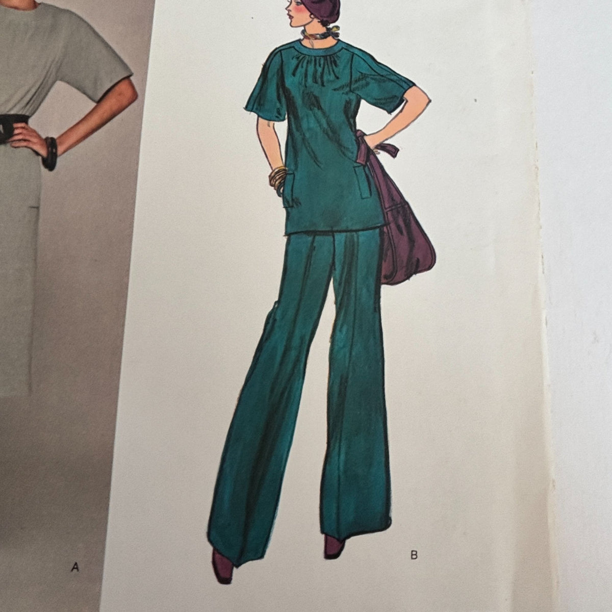 Vogue Sewing Pattern 1402 American Designer Jerry Silverman Dress Top Pants Size 10 Uncut