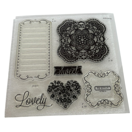 CTMH My Acrylix Acrylic Stamp Set Sweet and Lovely Cricut Bundle Heart Lovely