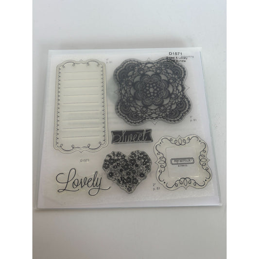 CTMH My Acrylix Acrylic Stamp Set Sweet and Lovely Cricut Bundle Heart Lovely