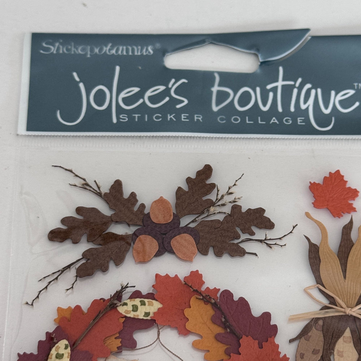 Jolees Boutique Autumn Sticker Collage Fall Wreath Scrapbooking Embellishments Cardmaking Thanksgiving Acorns