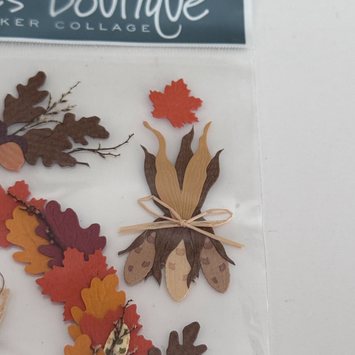 Jolees Boutique Autumn Sticker Collage Fall Wreath Scrapbooking Embellishments Cardmaking Thanksgiving Acorns