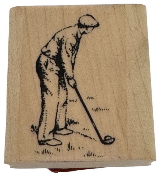 Stampin Up Rubber Stamp Golfer Golfing Dad Sport Fathers Day Card Making Craft