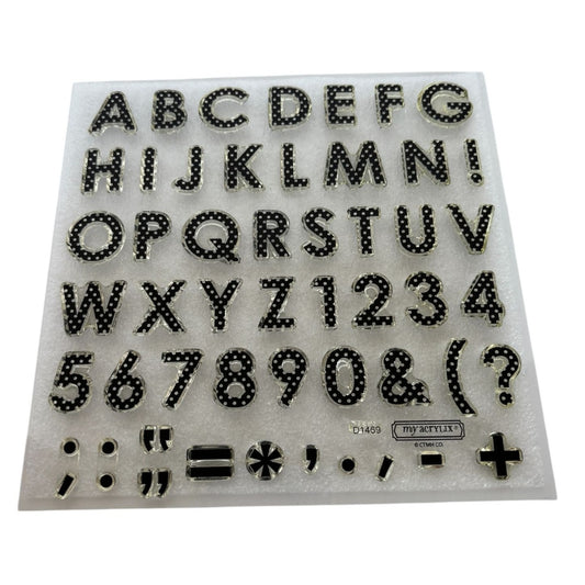 CTMH My Acrylix Acrylic Stamp Set Polka Dot Alphabet Letters Punctuation Marks