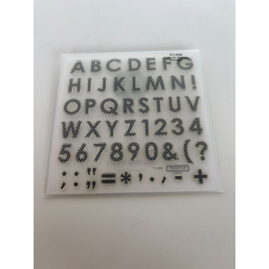 CTMH My Acrylix Acrylic Stamp Set Polka Dot Alphabet Letters Punctuation Marks