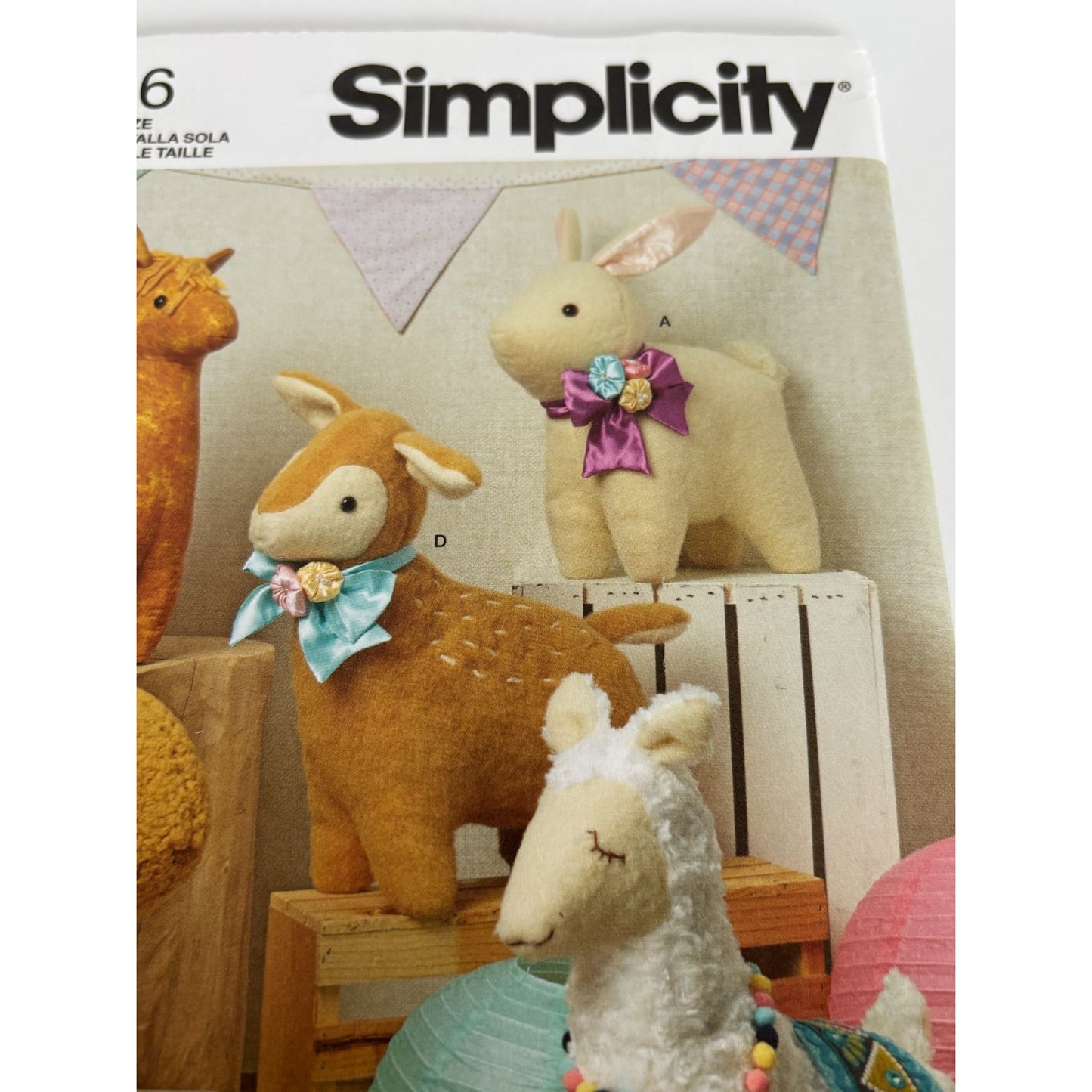 Simplicity Sewing Pattern S9666 Llama Teddy Bear Horse Stuffed Animal Plush Toy