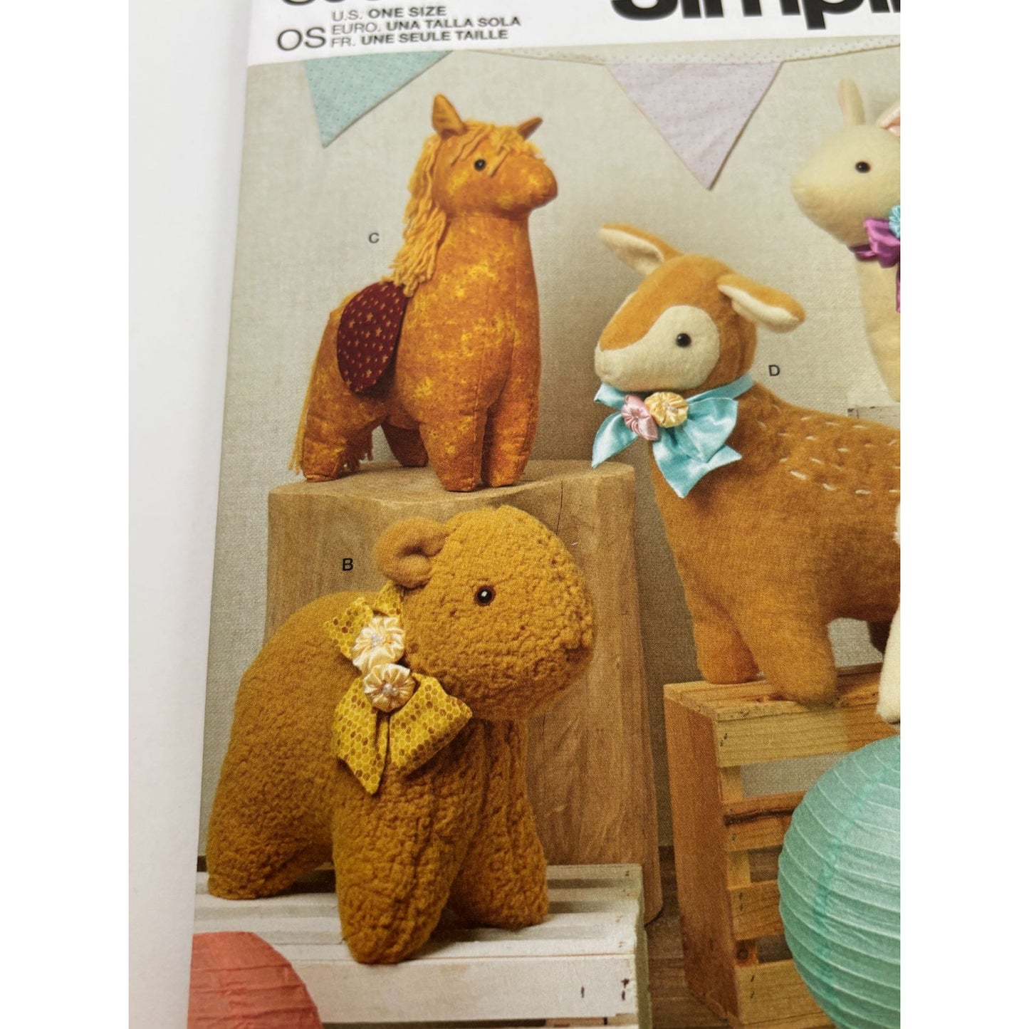 Simplicity Sewing Pattern S9666 Llama Teddy Bear Horse Stuffed Animal Plush Toy