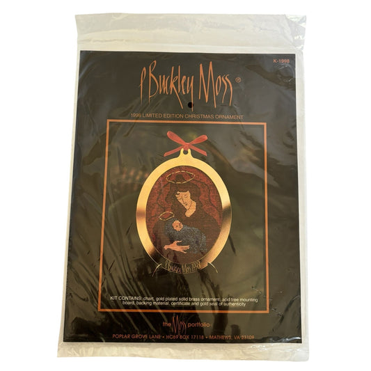 P Buckley Moss Cross Stitch Kit Christmas Ornament Jesus Mary 1998 Limited Ed