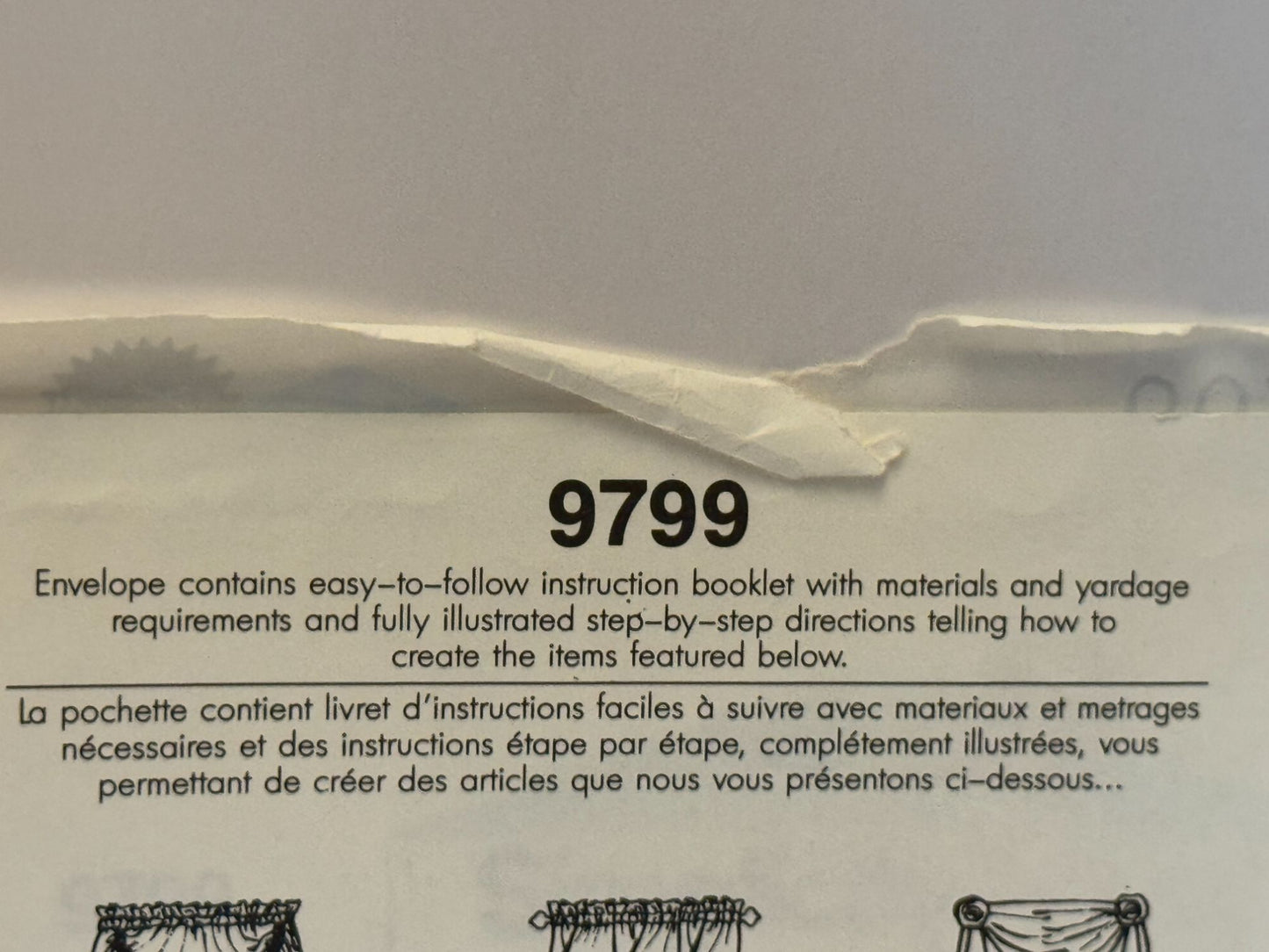 Simplicity Sewing Pattern 9799 Easy House Curtains Window Treatment Swag Valance