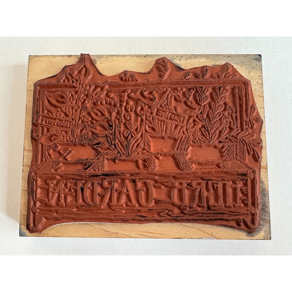 Penny Black Rubber Stamp Herb Garden Summer Cooking Rose Hips Elderberry Plants