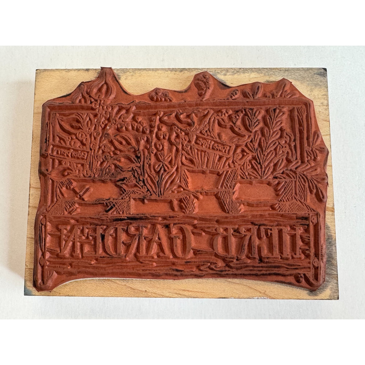 Penny Black Rubber Stamp Herb Garden Summer Cooking Rose Hips Elderberry Plants
