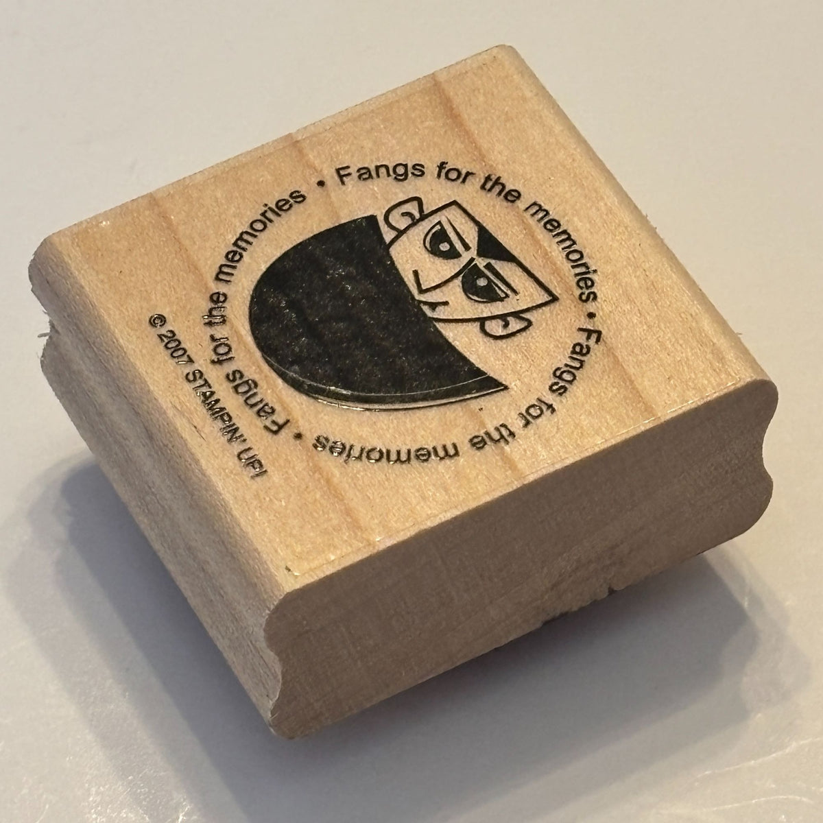 Stampin Up Rubber Stamp Fangs For The Memories Vampire Thanks Pun Halloween Card Making