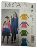 McCalls Sewing Pattern M6157 Girls Tops Dress Tiered Empire 7 8 10 12 14 Easy UC