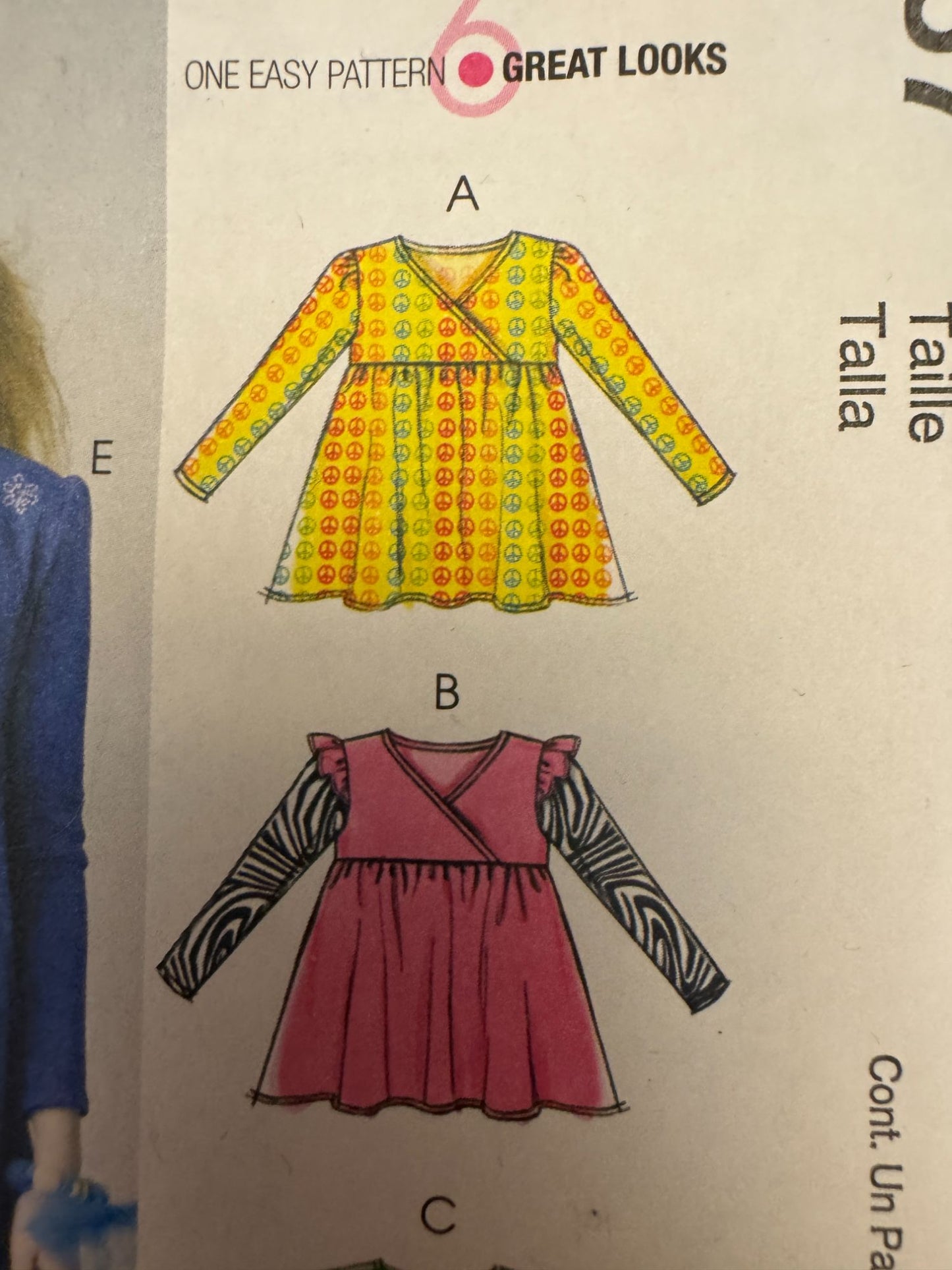 McCalls Sewing Pattern M6157 Girls Tops Dress Tiered Empire 7 8 10 12 14 Easy UC