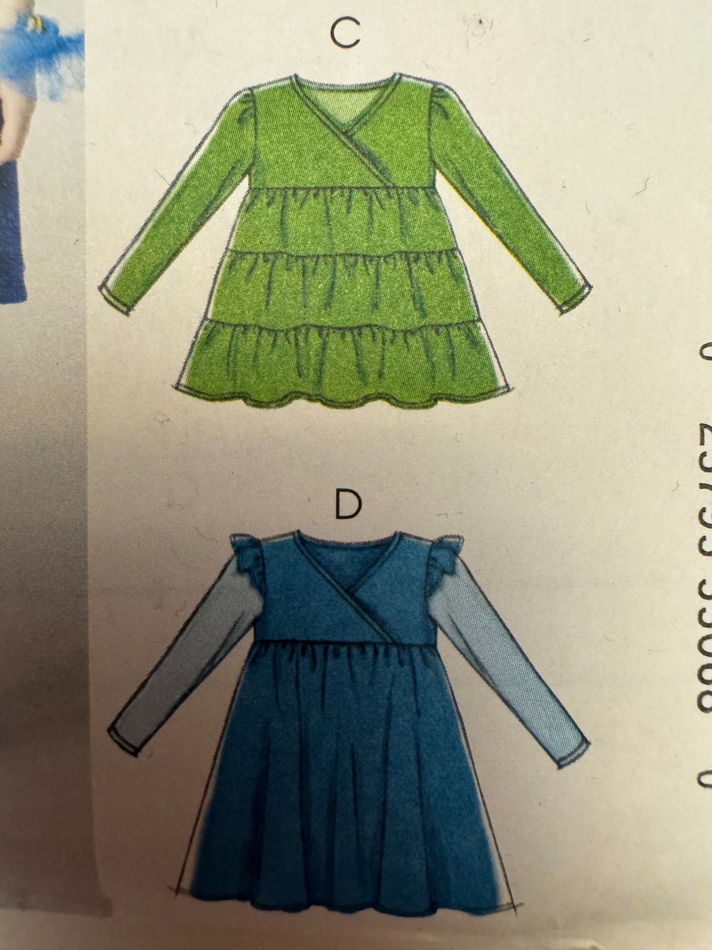 McCalls Sewing Pattern M6157 Girls Tops Dress Tiered Empire 7 8 10 12 14 Easy UC