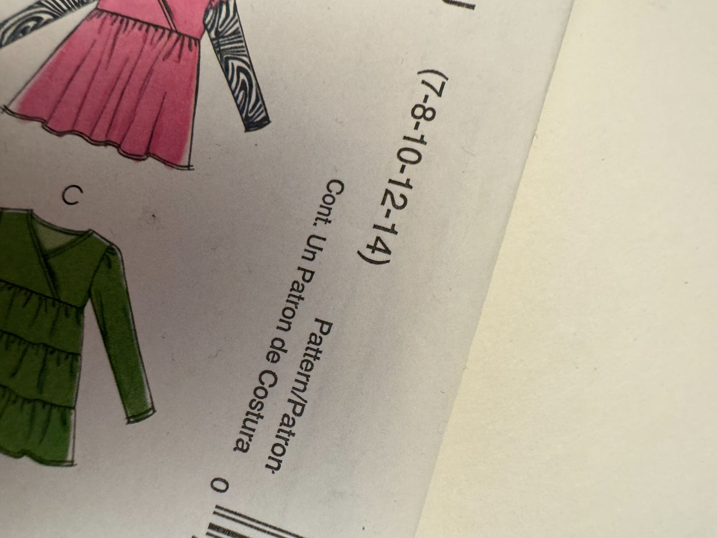 McCalls Sewing Pattern M6157 Girls Tops Dress Tiered Empire 7 8 10 12 14 Easy UC