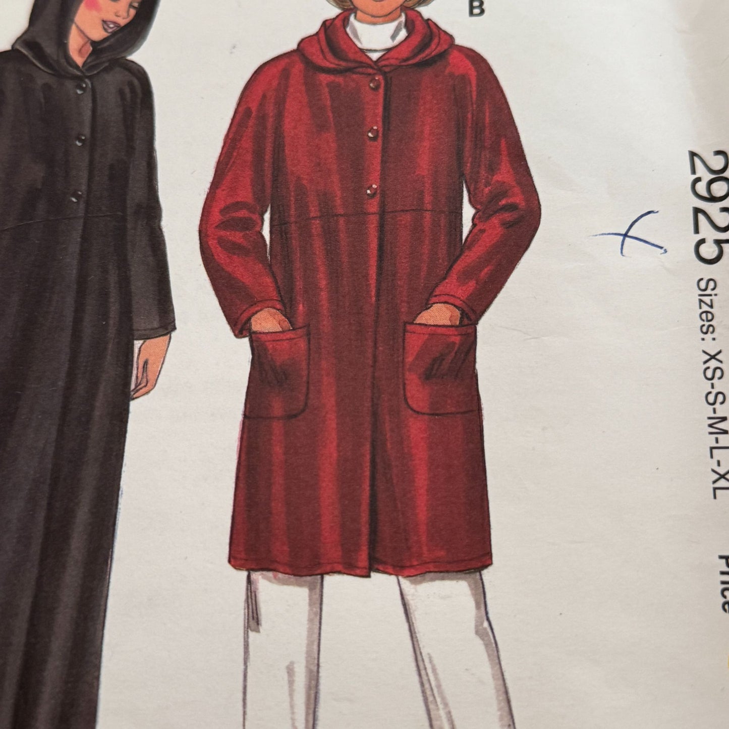 Kwik Sew Sewing Pattern 2925 Misses Coat Winter Outerwear Wool Sizes XS-XL Uncut
