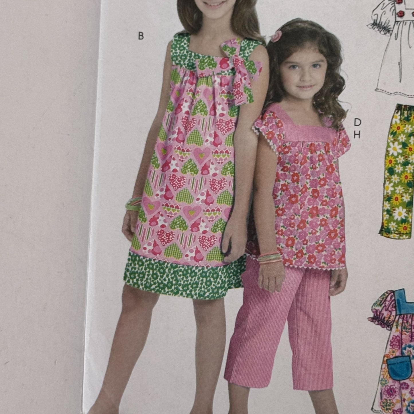 McCalls Sewing Pattern M6022 Girls Top Dress Shorts Pants Summer Outfit 7-14 Uncut