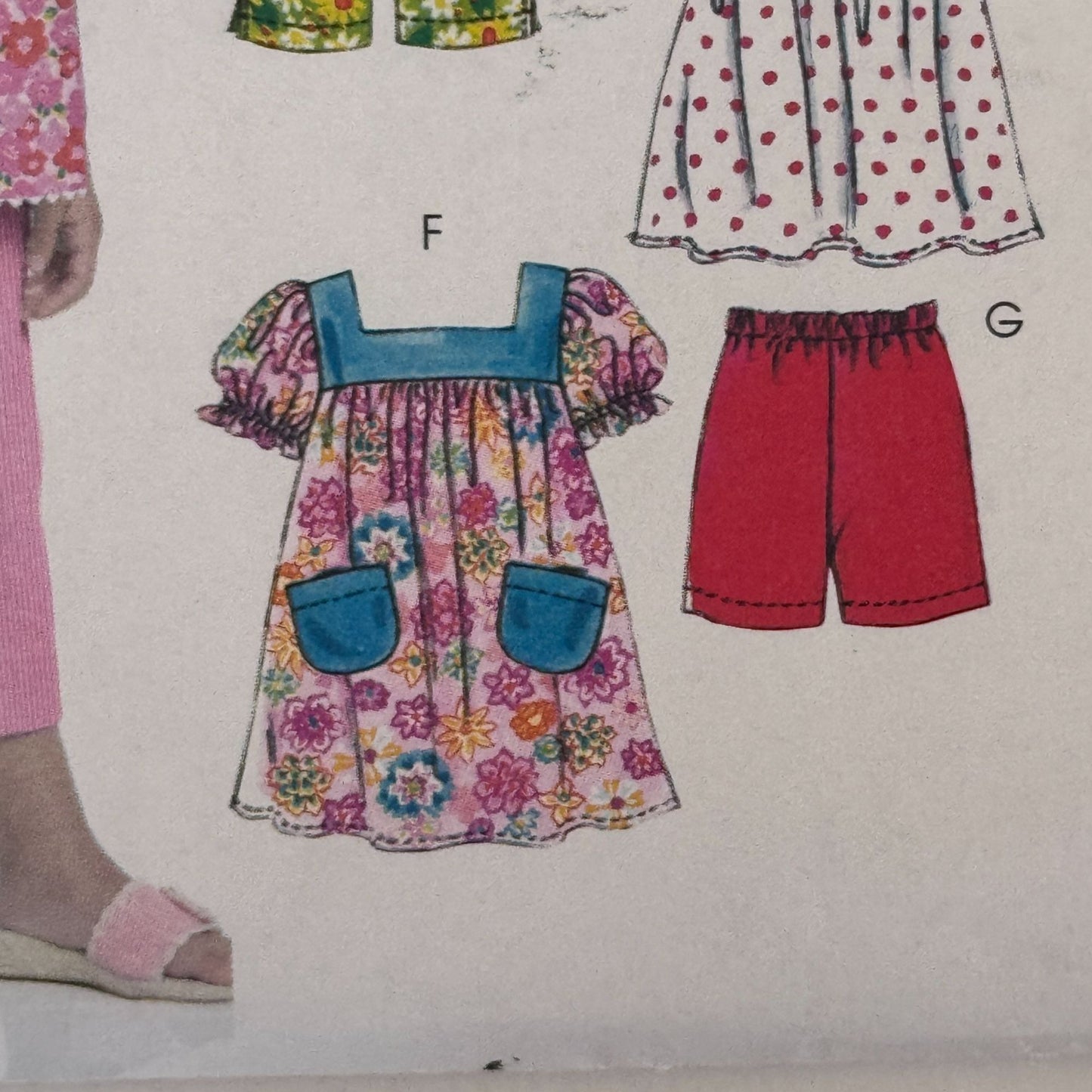 McCalls Sewing Pattern M6022 Girls Top Dress Shorts Pants Summer Outfit 7-14 Uncut