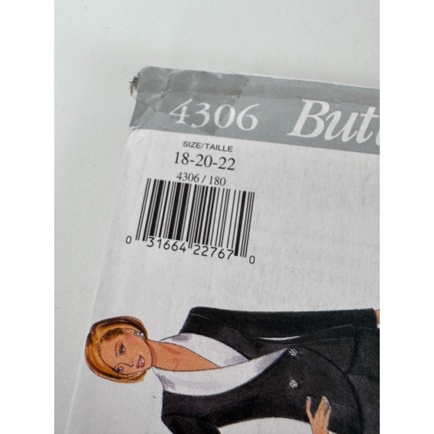 Butterick Sewing Pattern 4306 Work Suit Jacket Blazer Skirt Pants 1990s 18-22 UC