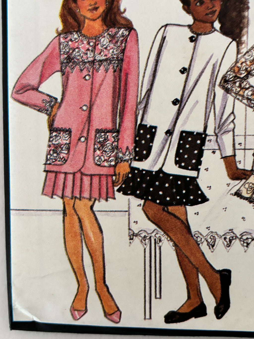 Butterick Sewing Pattern 6501 90s Girls Party Outfit Flounce Skirt Vintage 7-10 Uncut