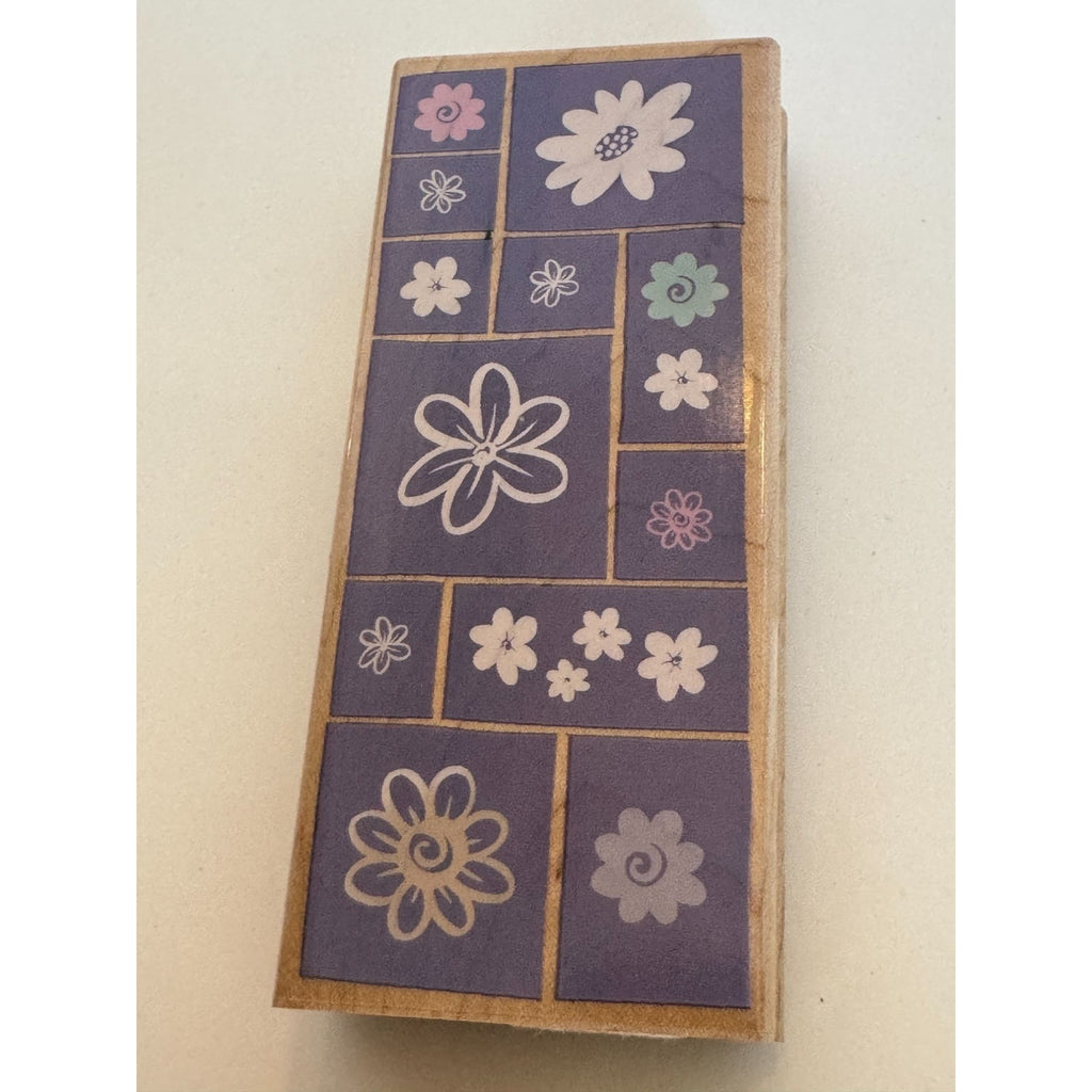 Hero Arts Rubber Stamp Posy Shadow Print Flower Squares Friendship Cardmaking