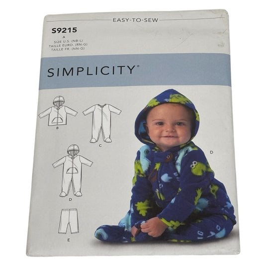 Simplicity Sewing Pattern S9215 Baby Jacket Pants Winter Outfit Newborn 12 month