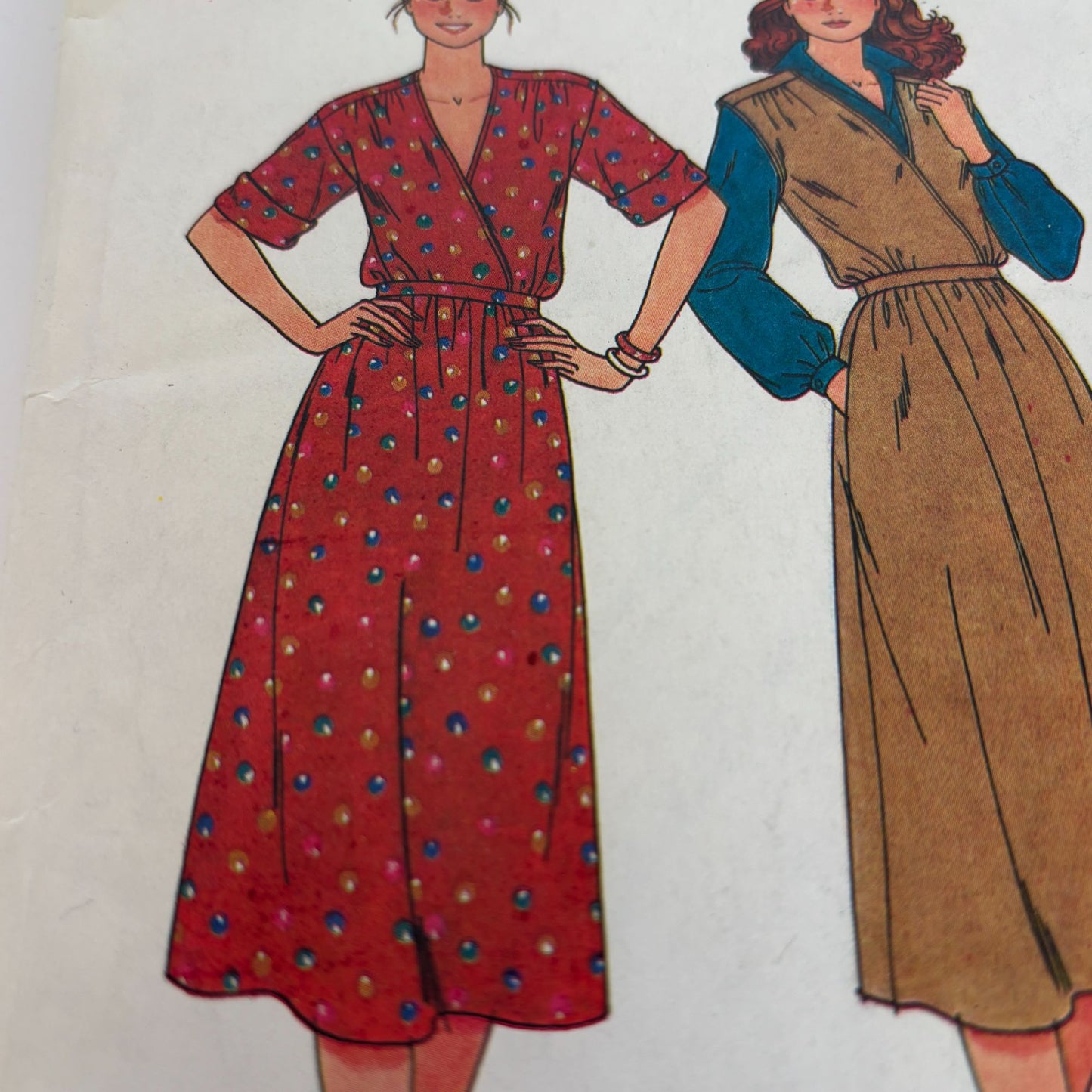 Butterick Sewing pattern 6619 Misses Jumper and Dress Mock Wrap V-Neck CUT Sz 10