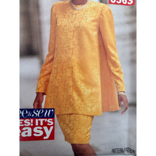 Butterick Sewing Pattern 6563 Misses Career Outfit Top and Skirt 6 8 10 Uncut