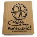 Stampin Up Wooden Rubber Stamp Fan Pun Fantastic Card Making Words Funny Summer