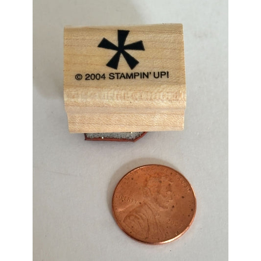 Stampin Up Rubber Stamp Asterisk Starburst Symbol Card Making Craft Wood Mounted