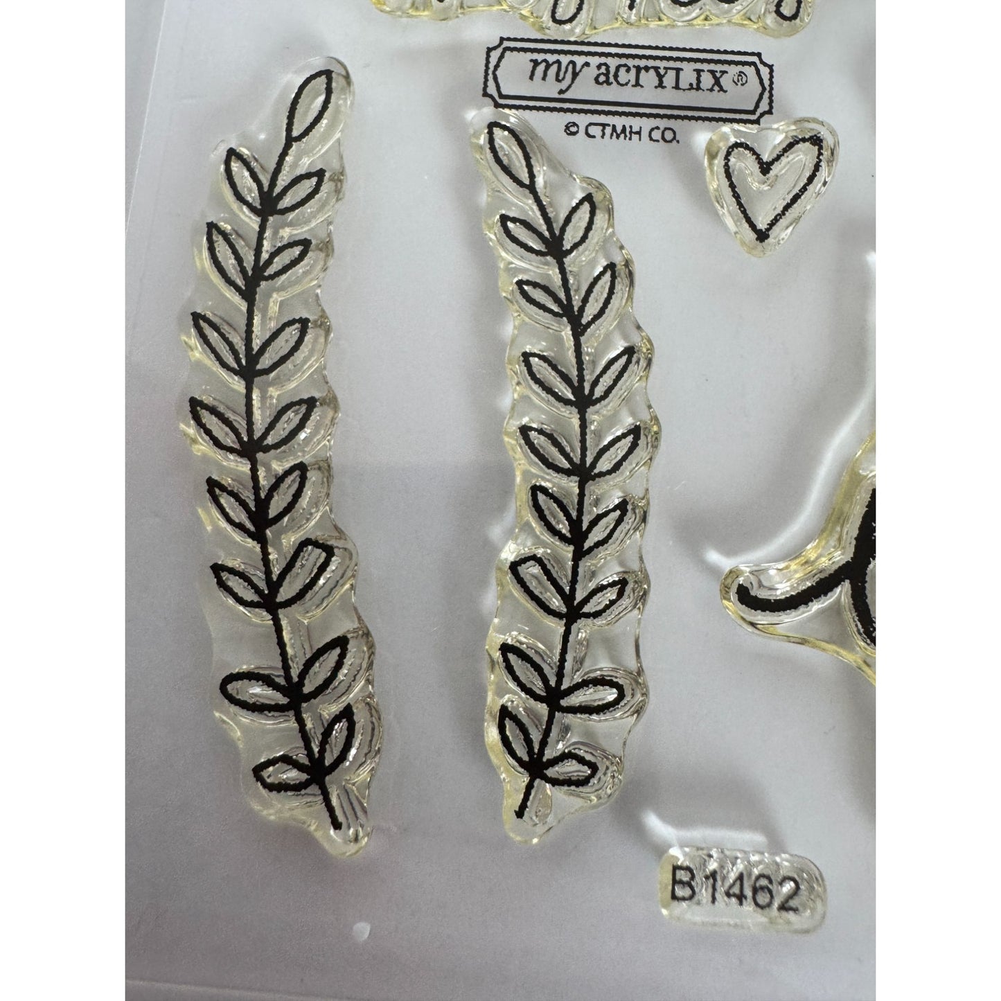CTMH My Acrylix Acrylic Stamp Set Lovely Birthday Card Making Flowers Word B1462