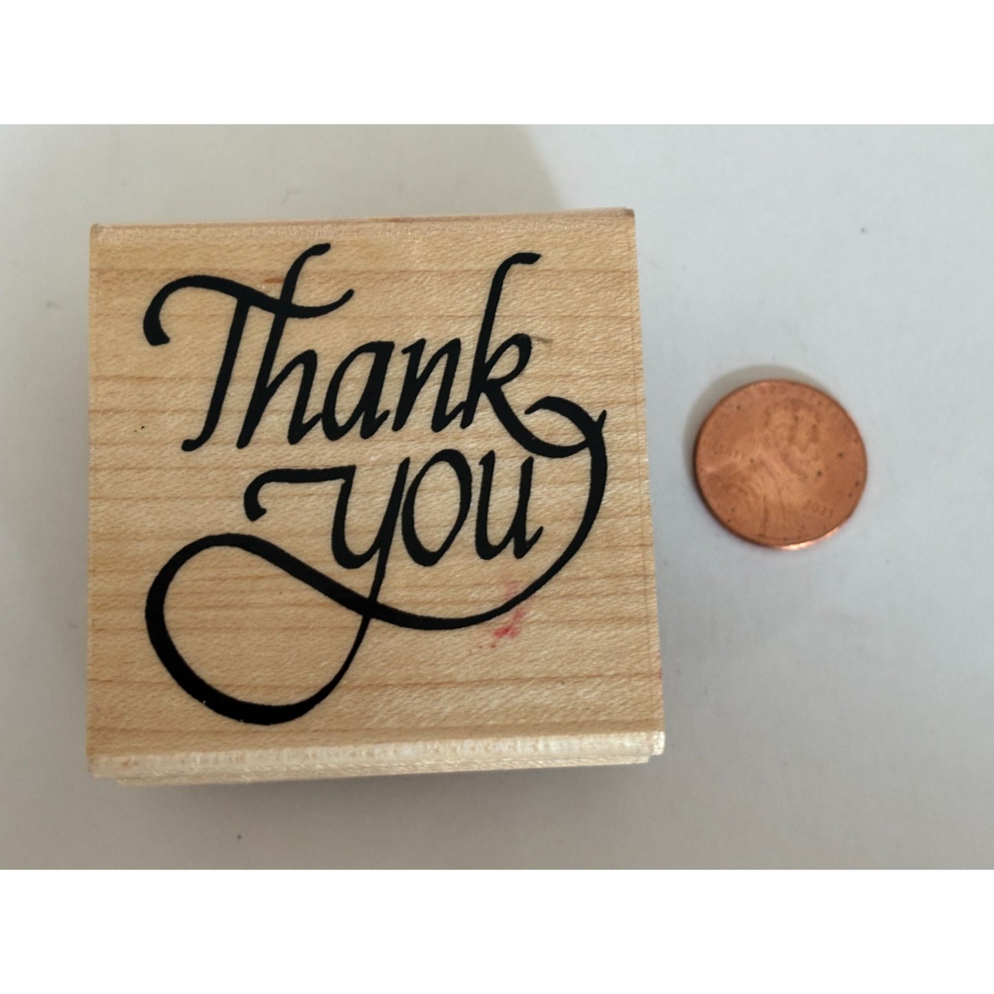 Stampendous Rubber Stamp Thank You Cardmaking Fancy Script Scrapbooking Supply Craft