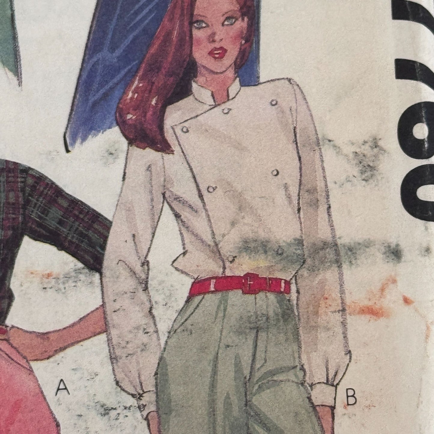 McCalls Sewing Pattern 7760 80s Double Breasted Shirt Mens Large 42-44 Vintage