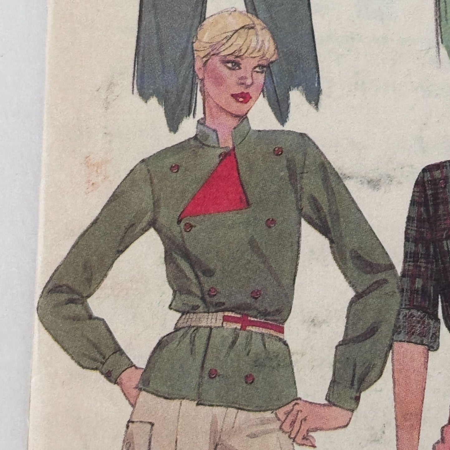 McCalls Sewing Pattern 7760 80s Double Breasted Shirt Mens Large 42-44 Vintage